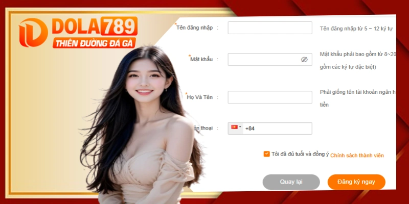 Người chơi đăng ký DOLA789 phải từ 18 tuổi trở lên